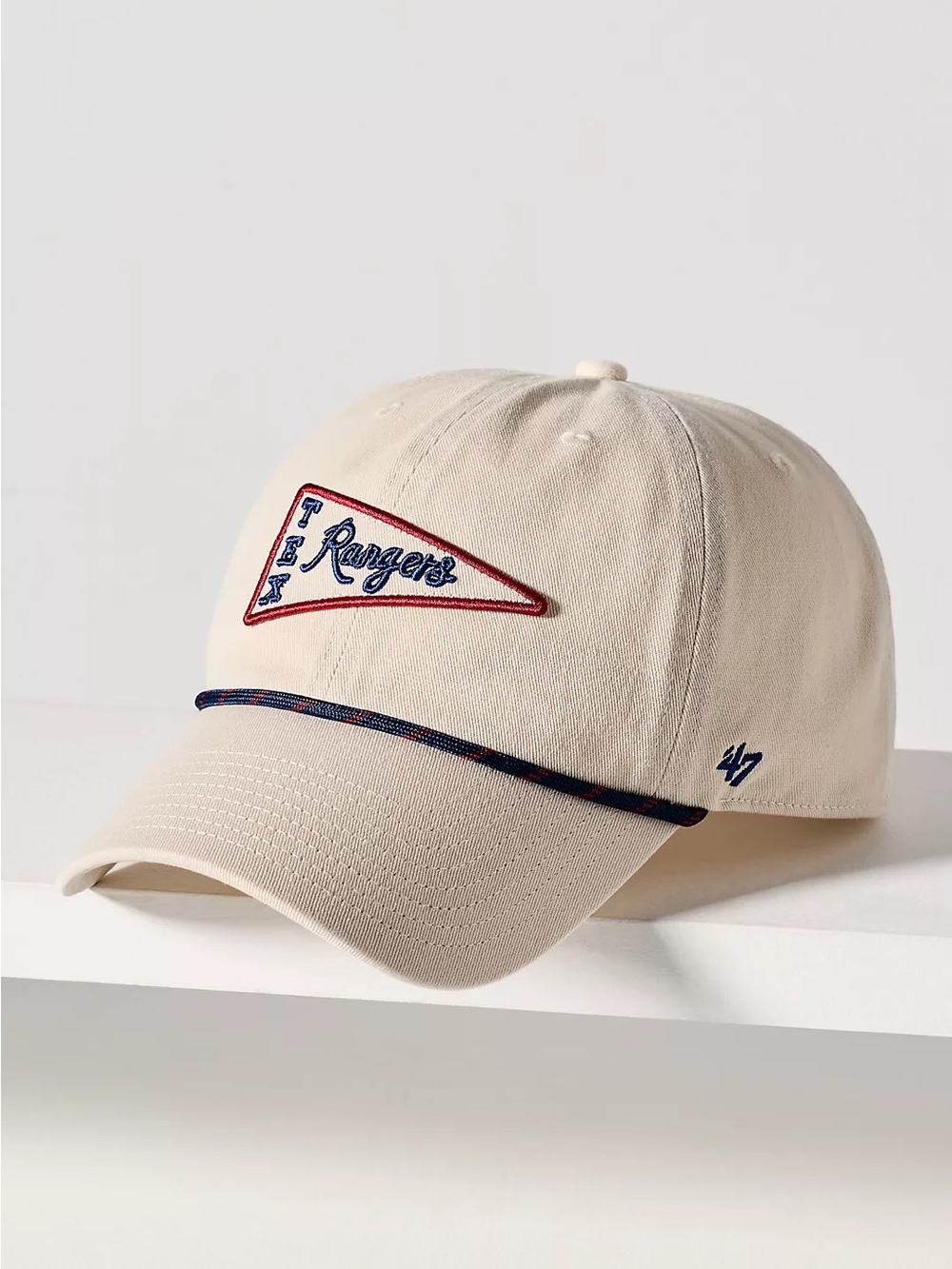 NWT ’47 Texas Rangers Pennant Cord Baseball Cap Cream One Size